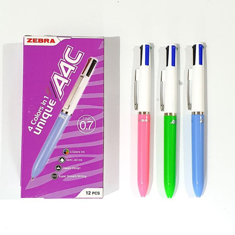 

Zebra Pulpen/Ballpoint 4 Warna, Seri A4C 0.7