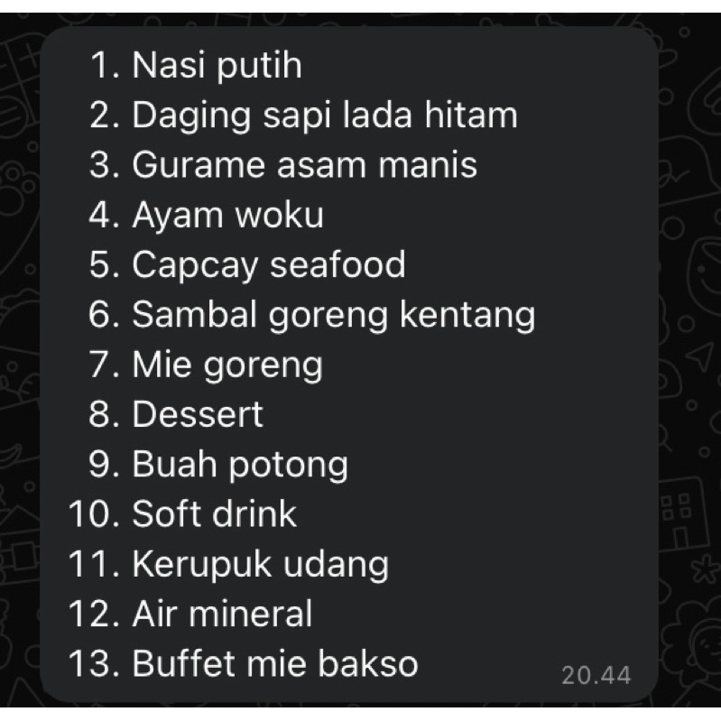 Catering Prasmanan paket 60k
