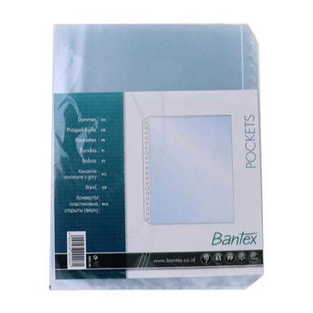 

Bantex PP Pocket Sheet Protector Size A5 20 Lubang 10 Lembar