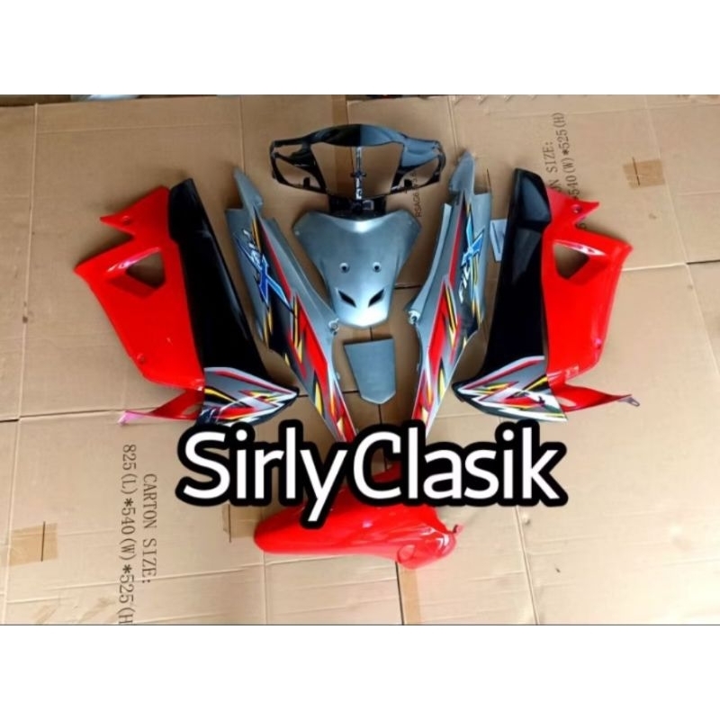 cover body halus fit x merah silver