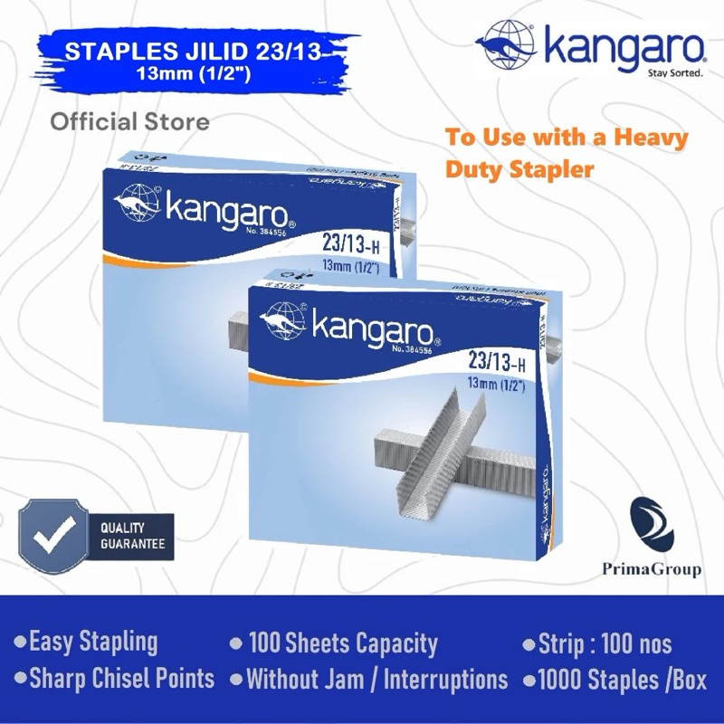 

Staples / Isi Stapler Jilid Kangaro 23/13-H (13mm)