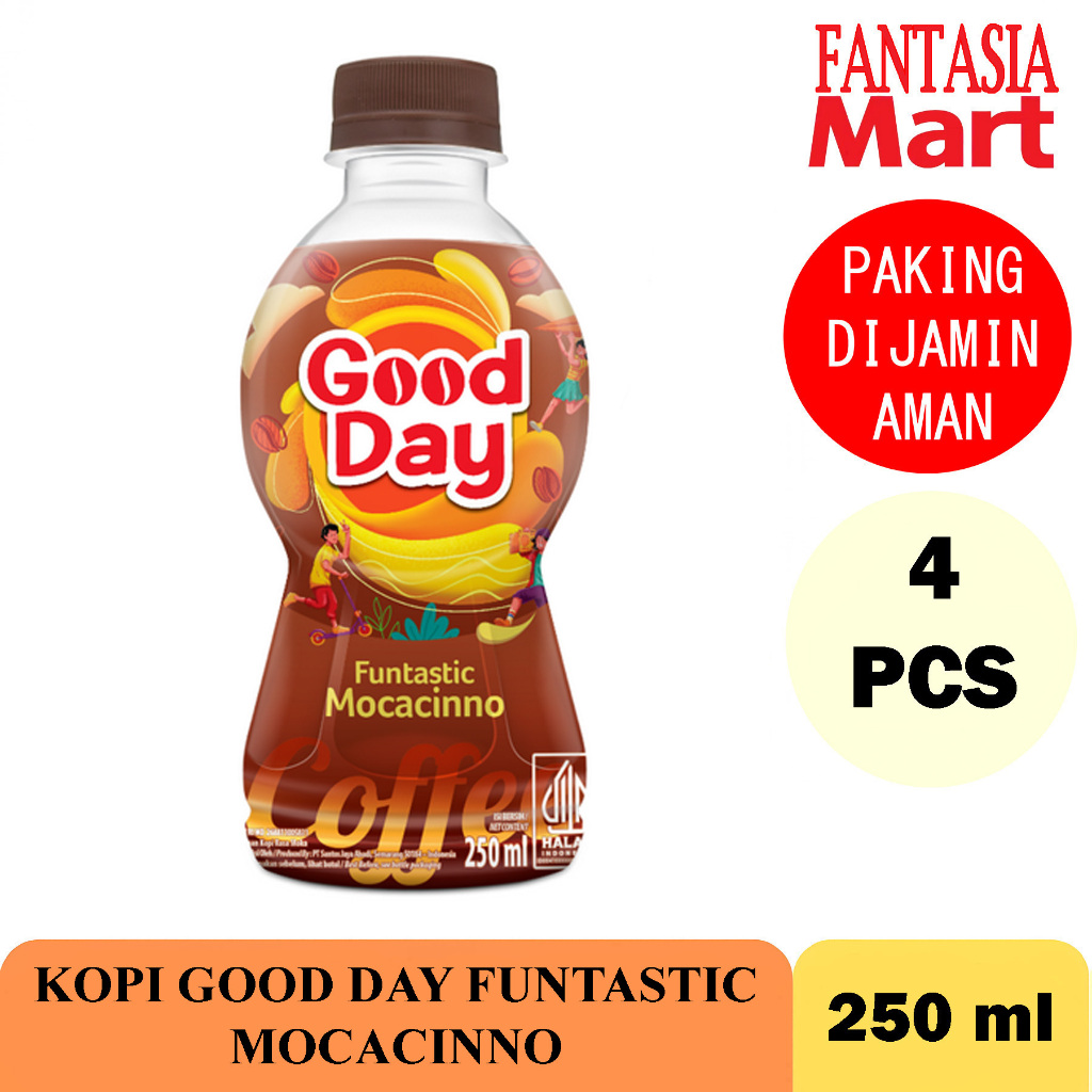 

GOOD DAY KOPI FUNTASTIC MOCACINNO BOTOL 4 X 250 ML FANTASIA DENGAN PAKING AMAN