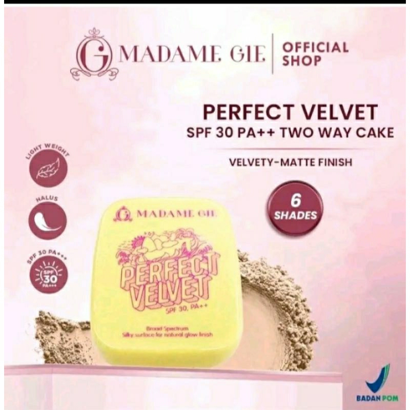 Madam gie perfect Velvet SPF 30 - Two way cake madam Gie - bedak padat madam gie