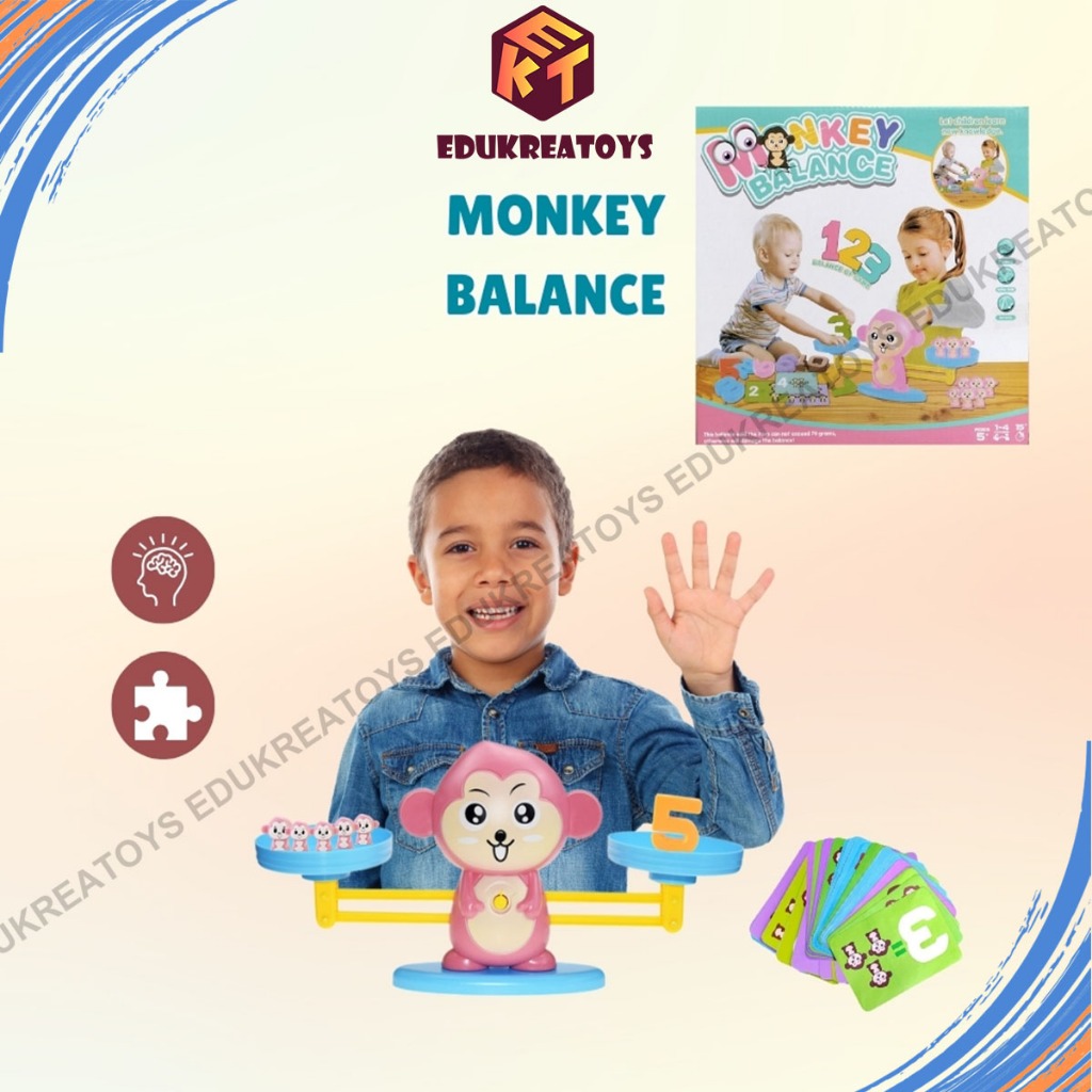 Mainan Anak Monkey Balance Belajar Berhitung Matematika Balance monkey math toy