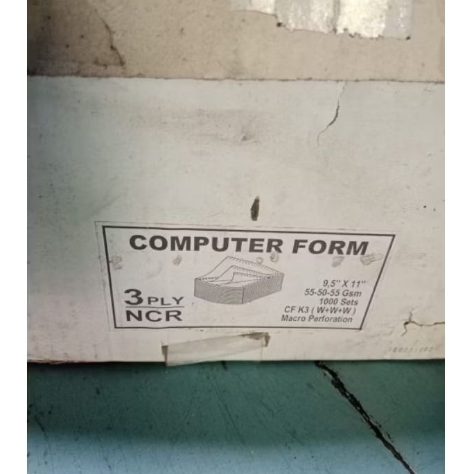 

Kertas Continuous Form 9,5"×11" 3ply warna putih