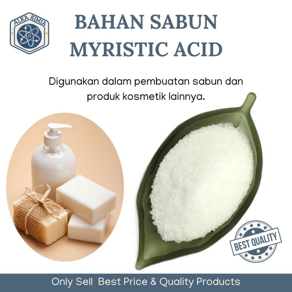 Asam Miristat Myristic Acid 1kg / Bahan Sabun Agen Pembusa Myristic Acid / Agen Pembersih Detergen A