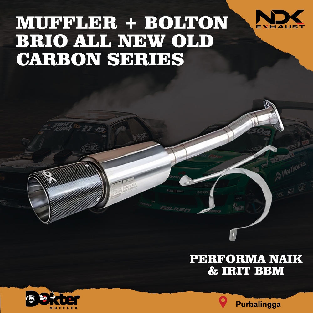 KNALPOT MOBIL RACING HONDA BRIO MUFFLER BOLTON CUSTOM CARBON SERIES NDK EXHAUST MOBIL ALL NEW / OLD 