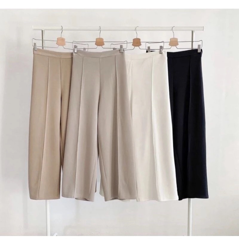 Kulot scuba cubit wanita jumbo bawahan highwaist standar big size bahan halus lembut import premium