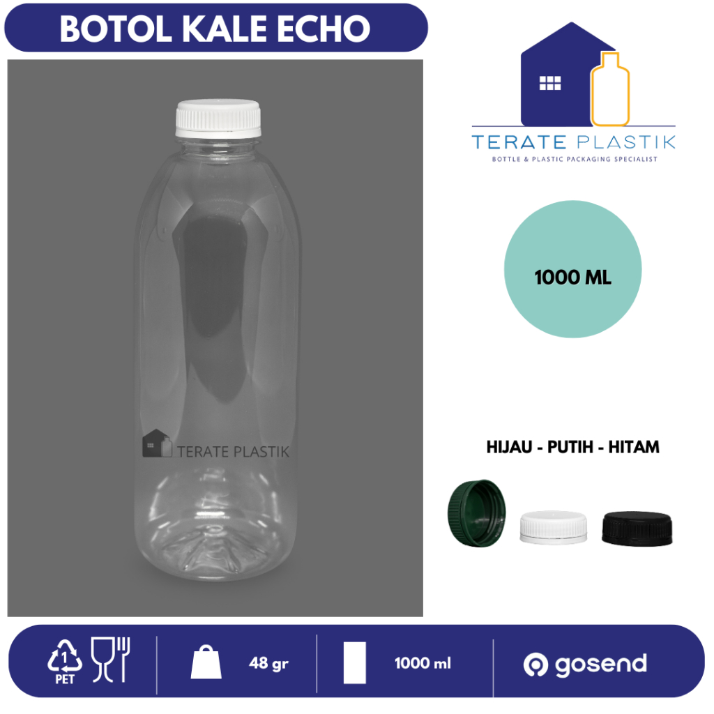 Botol Kale 1 Liter ECO | Botol Minum Plastik Pet | Terate Plastik Bandung