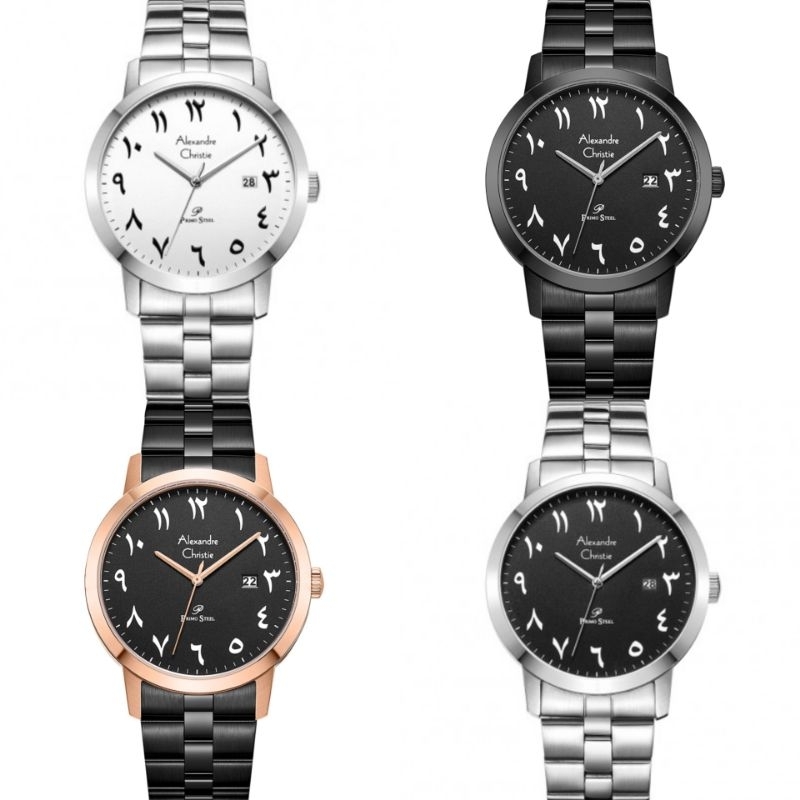 Alexandre Christie 1007 Jam Tangan Pria Analog Font Arab Stainless Steel Original