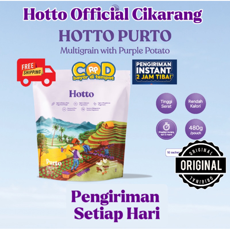 

Hotto Purto Multigrain (Meal Replacement) 1 Pouch Isi 16 Sachet Original