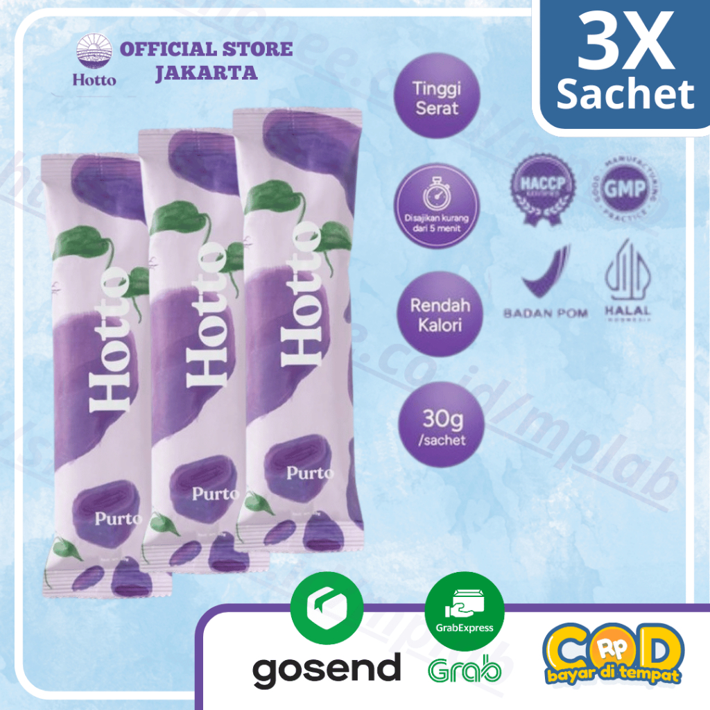 

Hotto Official Shop PROMO!!! Hotto Purto 3 Sachet Multigrain Oat Natural Organic Ubi Ungu