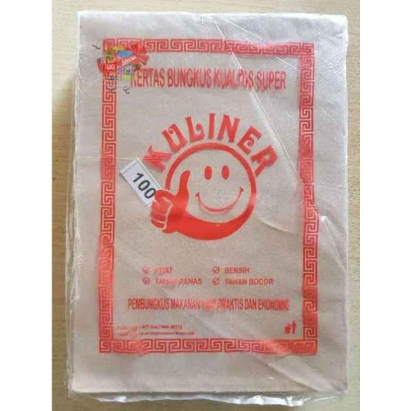 100 Lembar-Kertas Nasi Persegi Panjang Coklat / Kertas Bungkus Nasi Warteg Ukuran 27cm X 37cm AIO