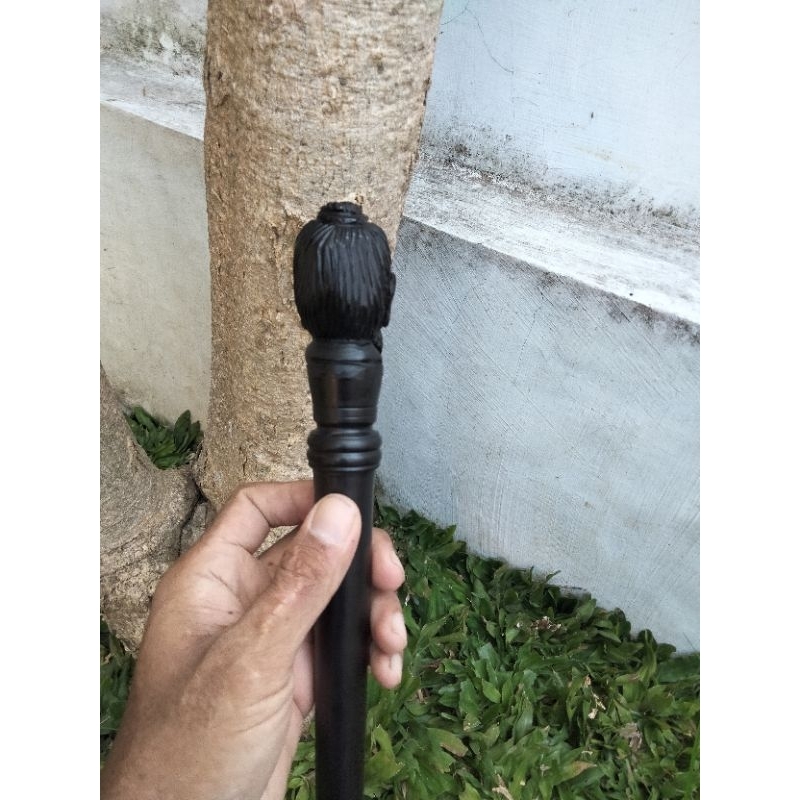 tongkat komando mini bahan kelor hitam ukir