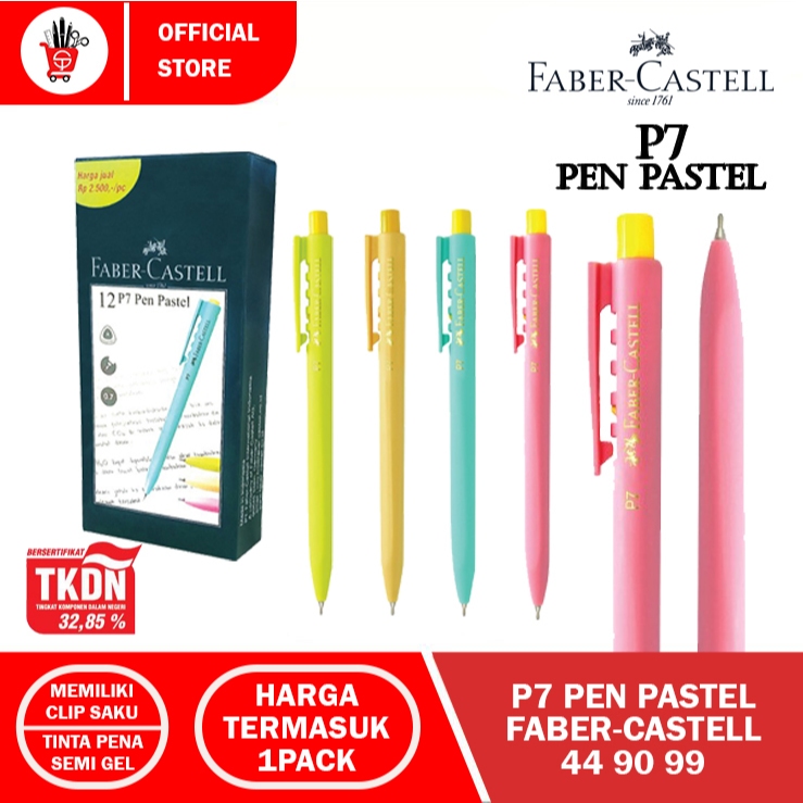 

Ballpoint | Pulpen | Balpen | Semi Gel Pen Faber-Castell P7 Pen Pastel 449099 (12 PCS)