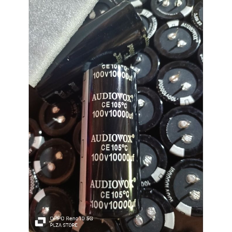 Capasitor Elco 100V 10000UF AUDIOVOX HITAM Original isi full ELKO 10000UF 100VOLT AUDIOVOX HITAM BAG
