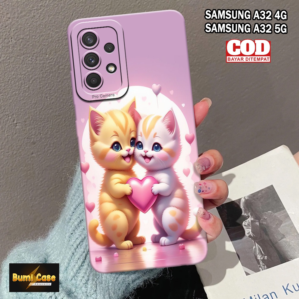 Softcase Hp Samsung A32 4G / A32 5G Bumi Case Fashion Case Kucing Case Samsung A32 4G / A32 5G Silik