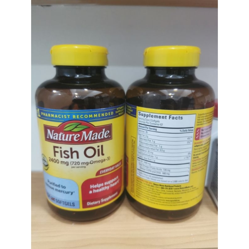FISH OIL NATURE MADE /FISH OIL 2400MG / MINYAK IKAN / OMEGA 3 FISH OIL /EPA /DHA
