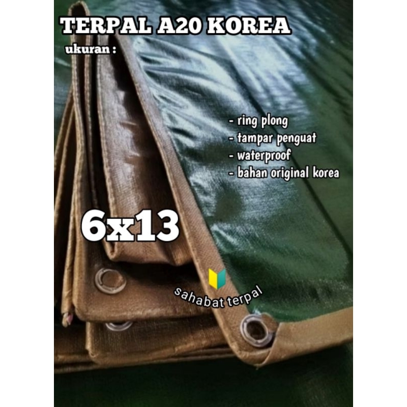 Terpal lembaran A20 tebal ukuran 6x13