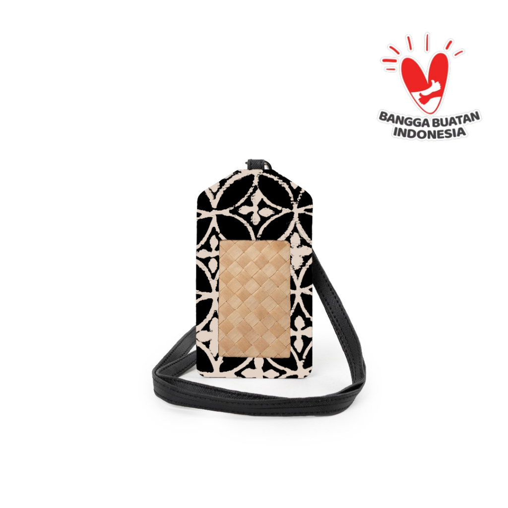 

DU ANYAM - Lanyard Anyaman - Bidara ID Tag - Batik Black