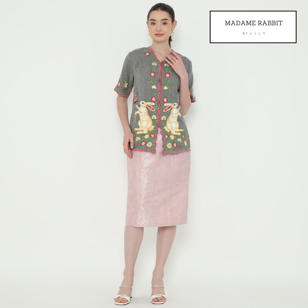 Bundling Kebaya Catch Me If You Can & Rok Songket Midi Baby Pink