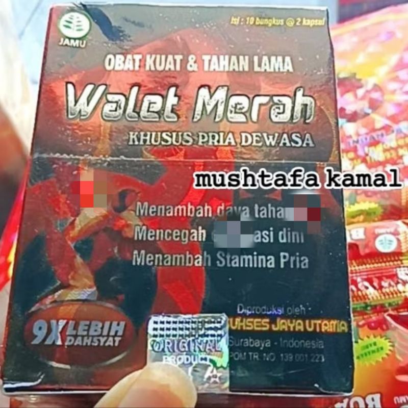 Walet Merah Original Kapsul kuat 1box isi 10 sachet pria tahan lama kapsul di Ranjang herbal jamu ku