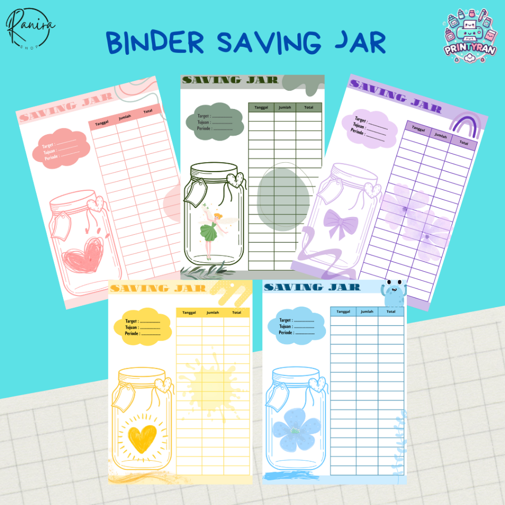 

Printyran Isi Binder Saving Jar Ukuran A6