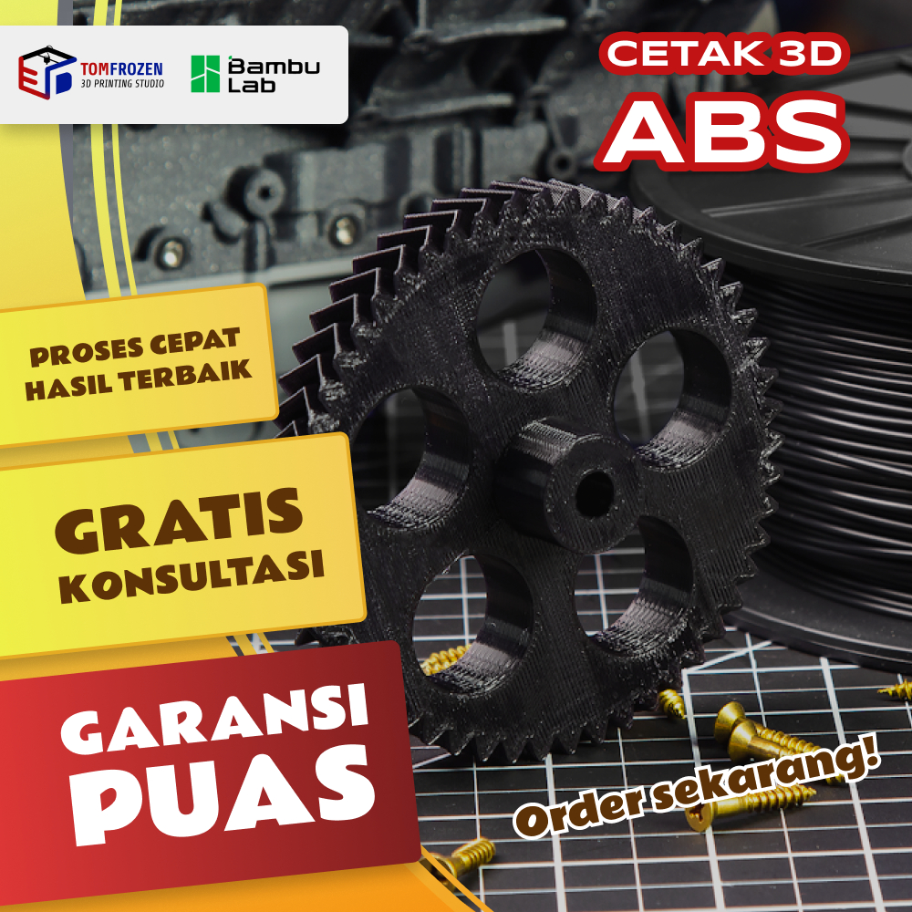 Jasa Cetak 3D Print Bahan ABS Kuat Sampai Finishing