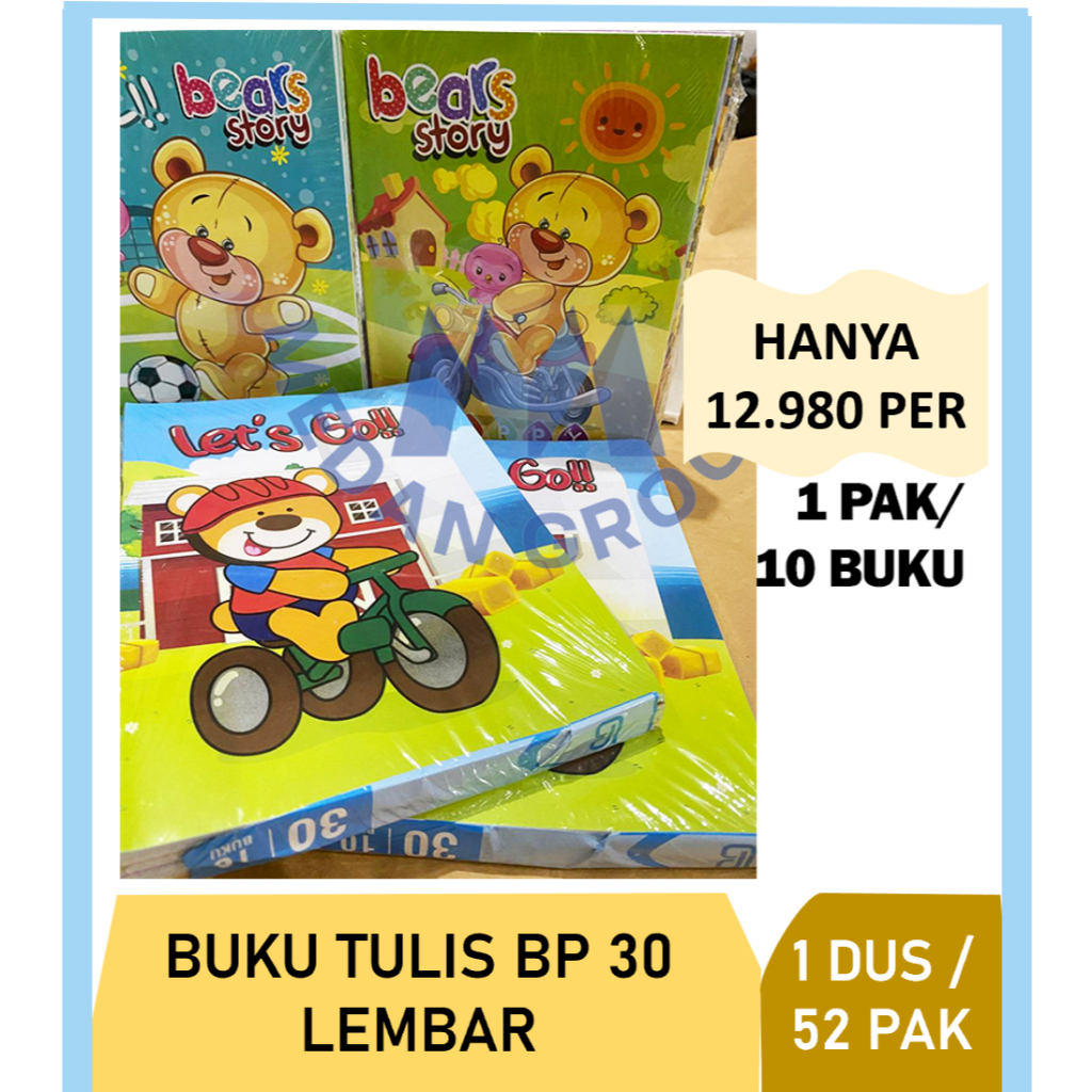 

1 DUS ISI 52 PAK BUKU TULIS BP 30 lembar PROMO