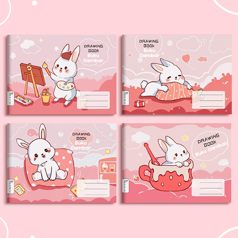 

AKUSA Buku Gambar B5 Drawing Book Anak Sekolah Menggambar Mewarnai Motif Lucu BG002