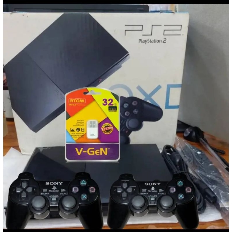 PS 2 SLIM SECOND MATRIX FULL GAMES FLADHDISK 32GB FULLSET LENGKAP