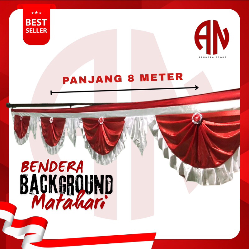 BENDERA BACKGROUND TERBARU/BACKGROUND GARUDA TERMURAH/BENDERA BACKGROUND MERAH PUTIH PANJANG8meter/B