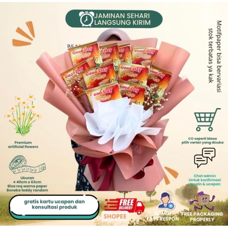 

[KHUSUS JOGJA] Buket Kopi Good Day Coffee isi 10 pcs RASA RANDOM