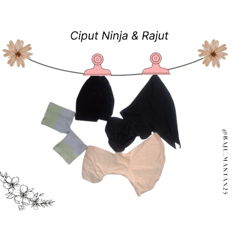 Ciput Ninja Daleman Kerudung Bahan Kain Dan Rajut Second-hand Preloved