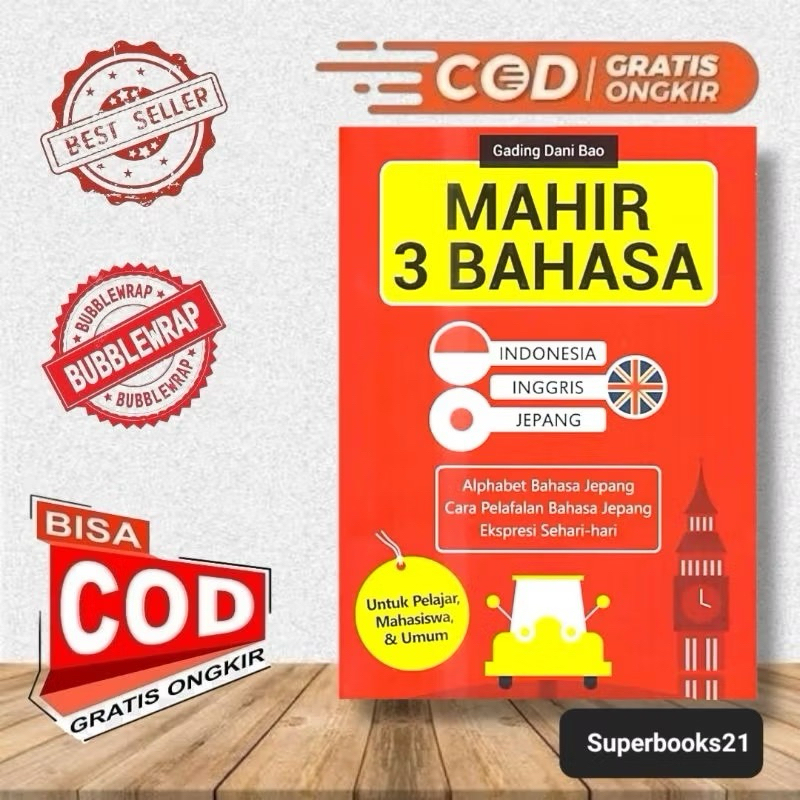 Buku Bahasa Inggris Indonesia Jepang : Mahir 3 Bahasa Untuk Pelajar,Mahasiswa & Umum