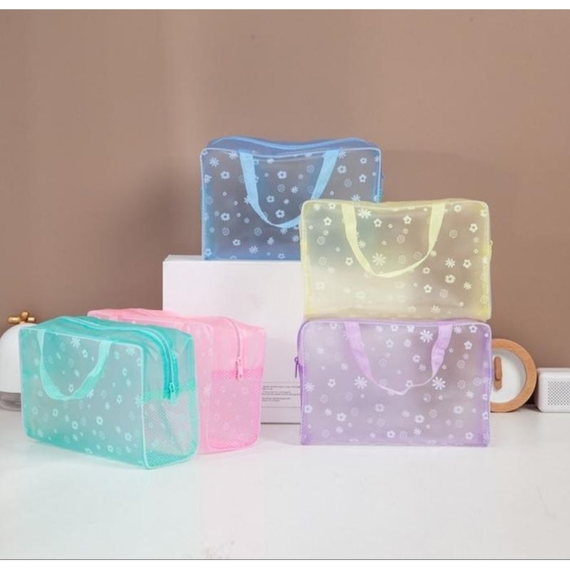 TAS KOSMETIK TRANSPARAN MAKEUP TRAVELING BAG