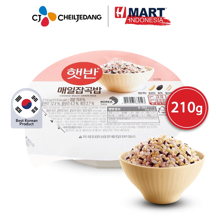 

CJ Hetbahn Cooked Multigrain Rice - Nasi Multigrain Instan Korea 210g