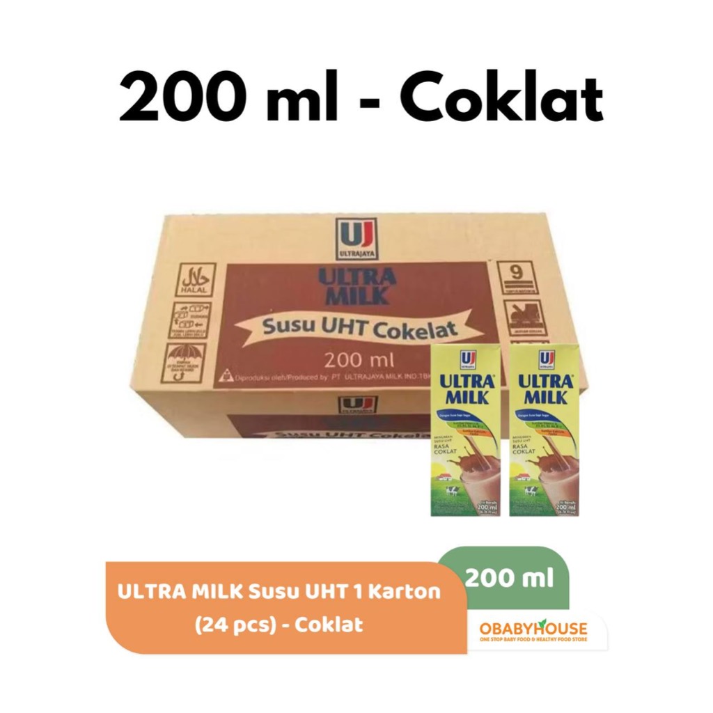 

ULTRA MILK Susu UHT 200 ml 1 Karton (24 pcs) - Coklat