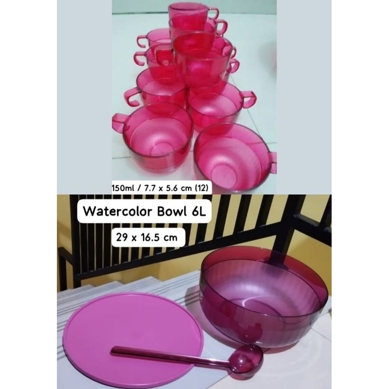 Watercolor bowl set (bowl 6L+laddle+12 cup)