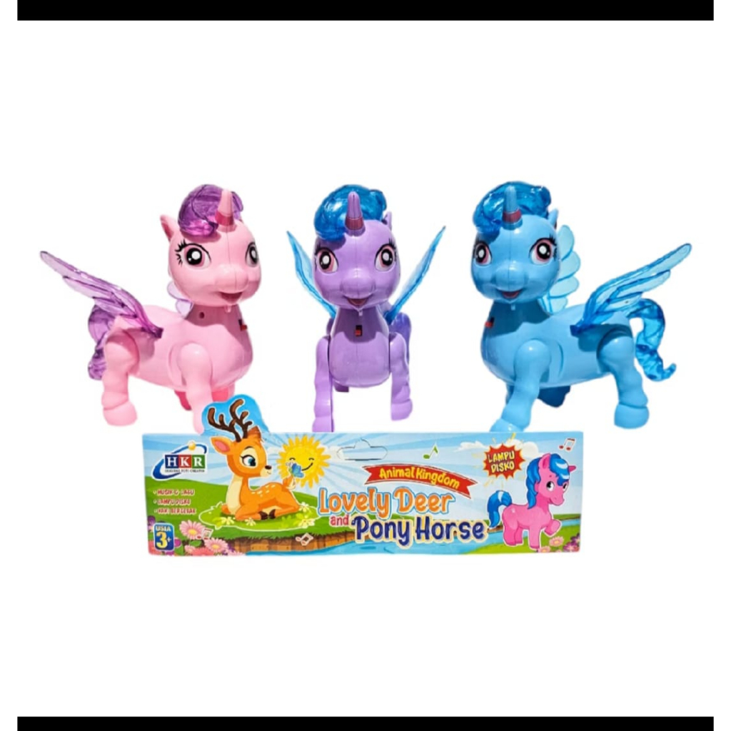 Mainan Anak Kuda Poni Bisa Berjalan Nyala Lampu Dan Musik 66-005191