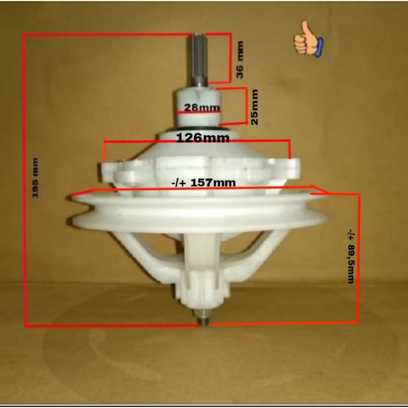 Gear Box Sharp JTG 50 14 kg Gear Box Mesin Cuci Sharp 14 Kg dll Gigi-10