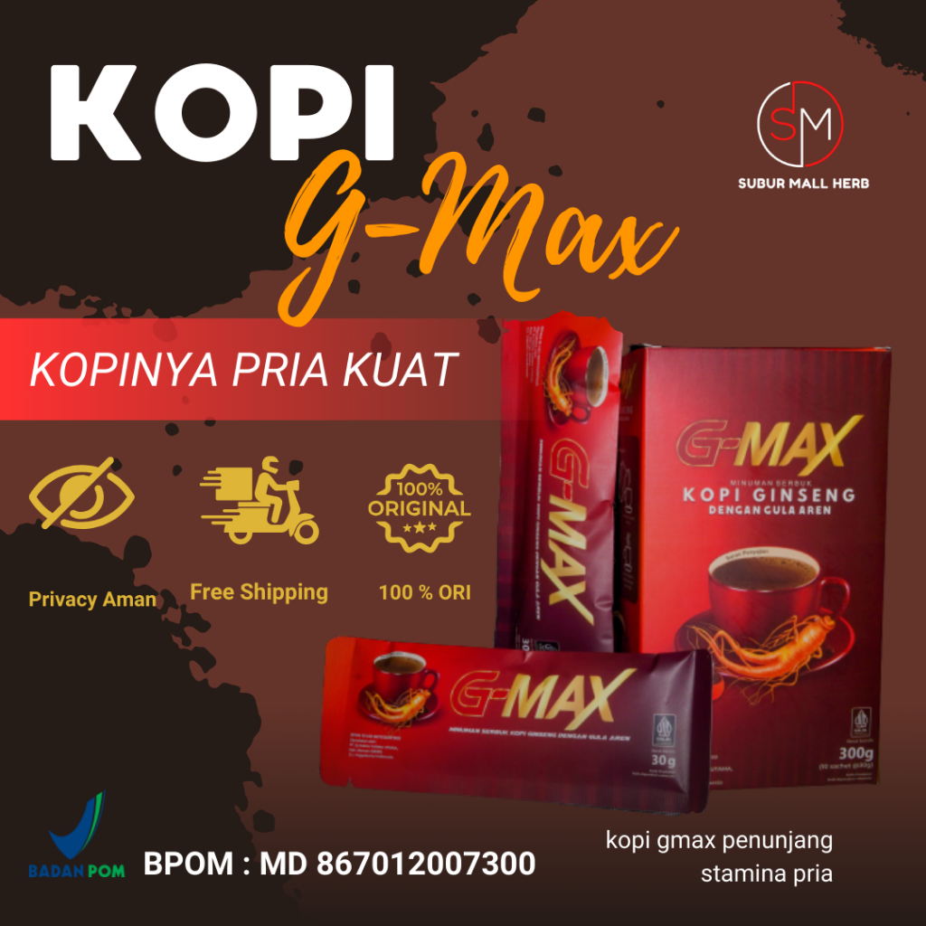 

BestSeller Bisa COD G-MAX Minuman Kopi Stamina Tahan Lebih Lama Pria Dengan Gingseng Merah Original