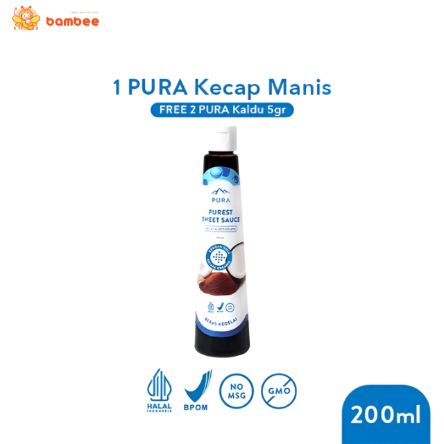 

Pura Kecap Manis 200ml - Purest Sweet Sauce - Rendah Gula - Rendah Kalori - Kecap Manis Kelapa