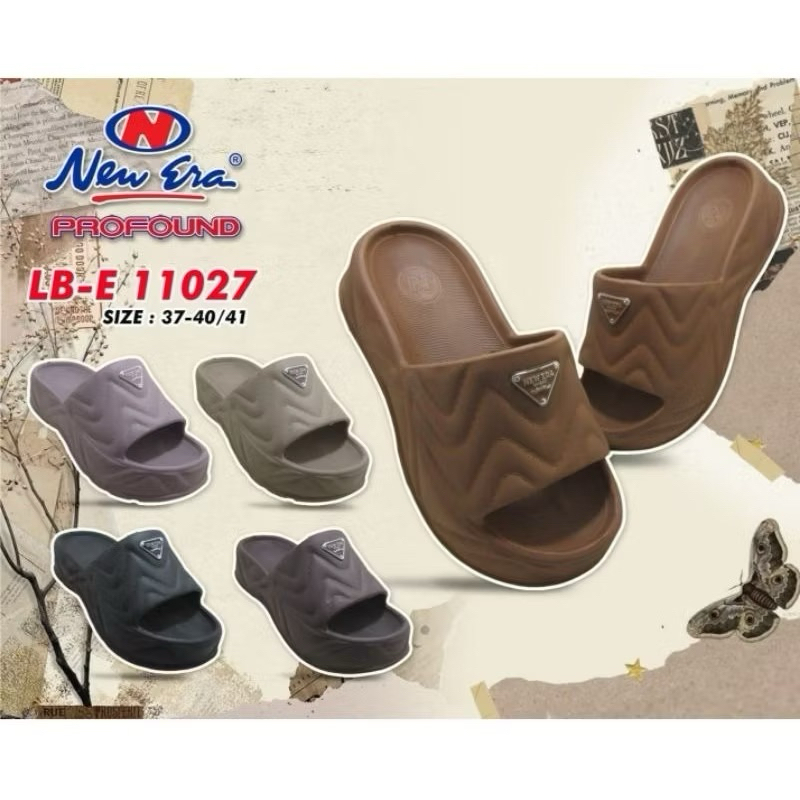 SANDAL NEW ERA WANITA  WEDGES / SANDAL NEW ERA SELOP / Sandal Karet Hak Tinggi - 11027