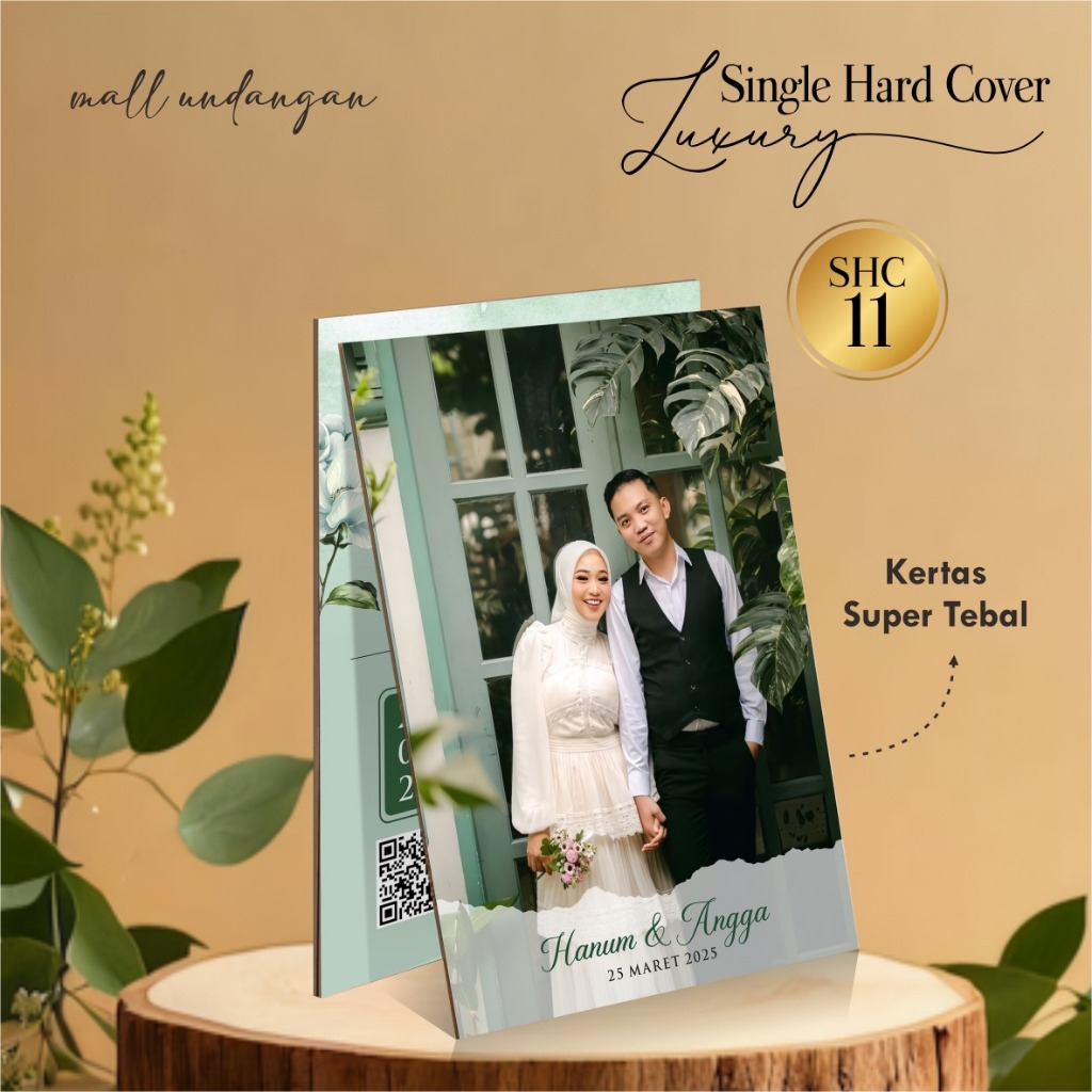UNDANGAN PERNIKAHAN HARDCOVER LUXURY FULL COLOUR - UNDANGAN NIKAH CUSTOM SINGLE HARD COVER