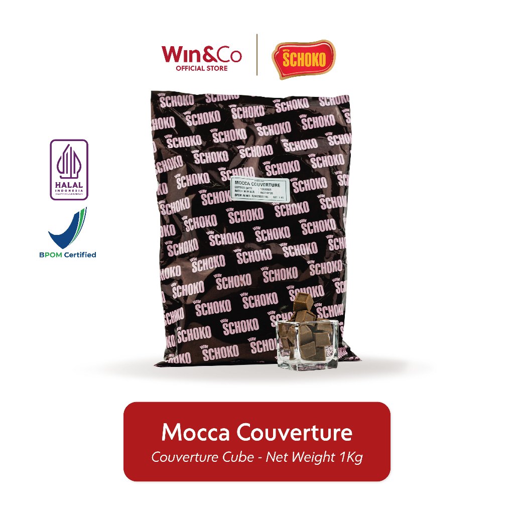 

SCHOKO Mocha Chocolate Couverture Cube / Cokelat Kovertur Dadu - 1kg