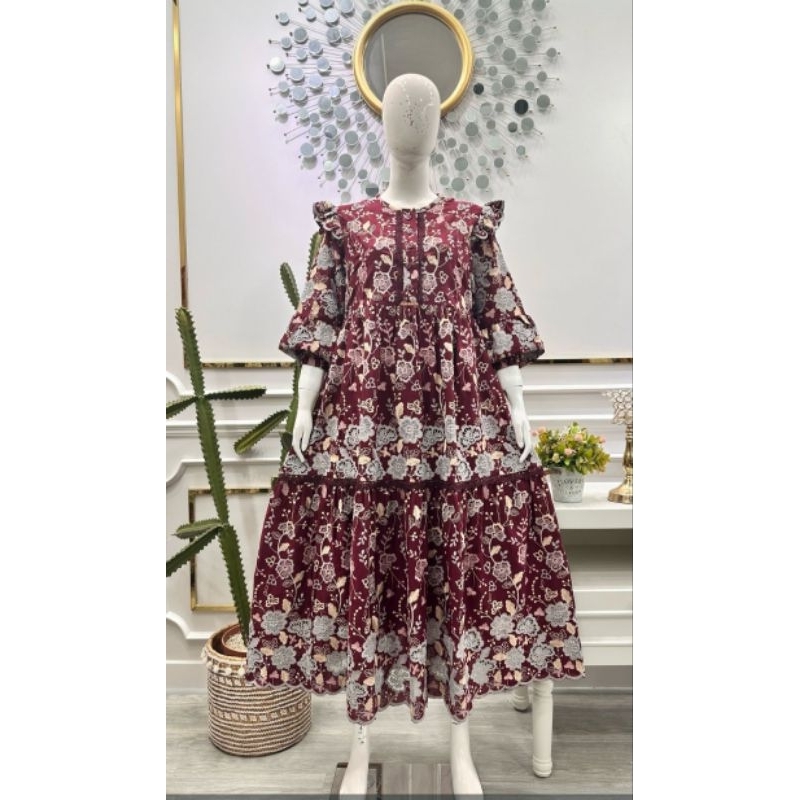 @SLAVINA.YS ORI/GAMIS TERBARU 2025/GAMIS FULL BORDIR/DRESS MASA KINI /DRES KEKINIAN