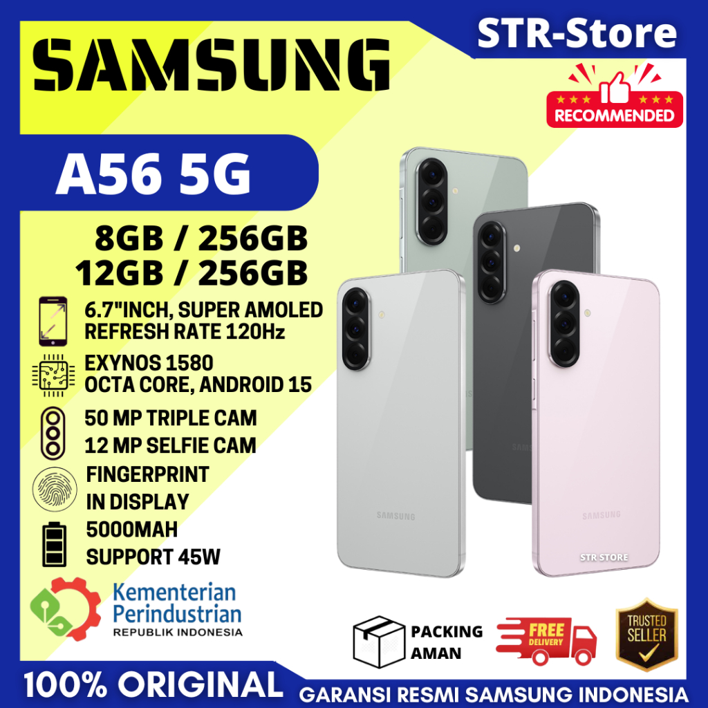 SAMSUNG A56 5G 12/256 GB GARANSI RESMI SAMSUNG ANDROID A56 5G 8/256 GB RAM 8-12 GB - SAMSUNG A56 5G