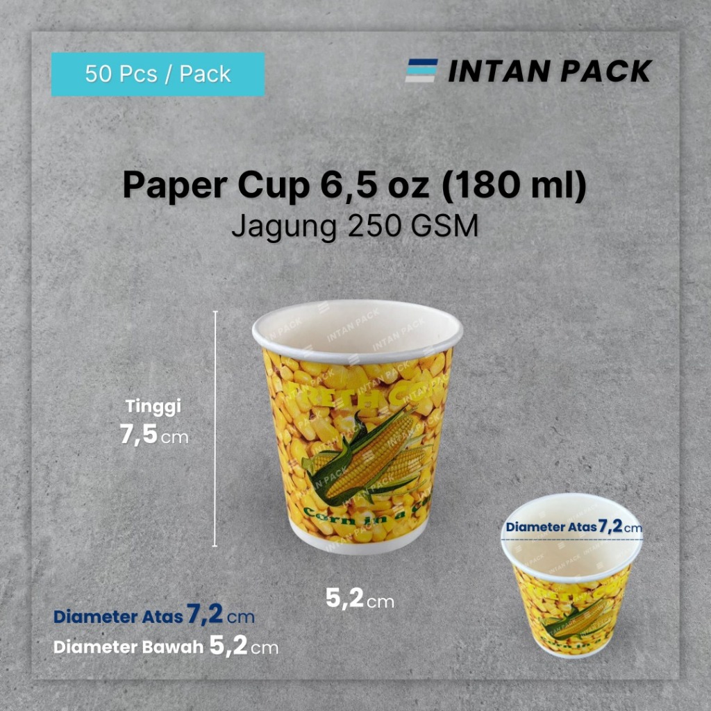 Paper Cup 6.5 oz Fresh Corn Jasuke Jagung 180 ml (50 pcs)