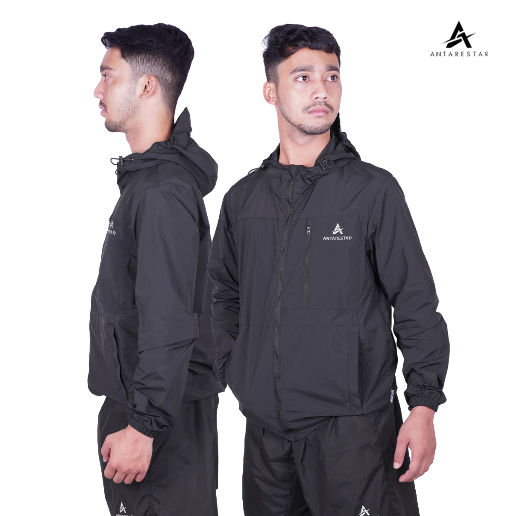 ANTARESTAR Official - Jaket Windbreaker Foja Jacket Running Olahraga Parasut Pria Sporty